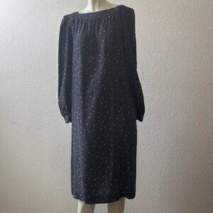 #22 Women's Black Polka Dot Vintage Silk Dress by Neiman Marcus, Sz: 12